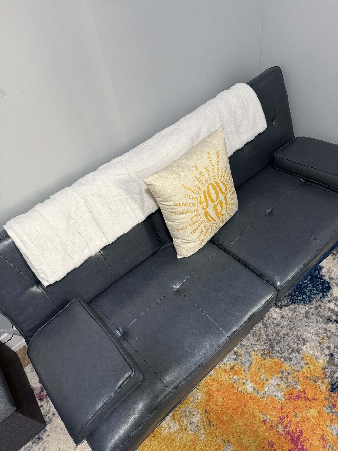 Blue Convertible Futon