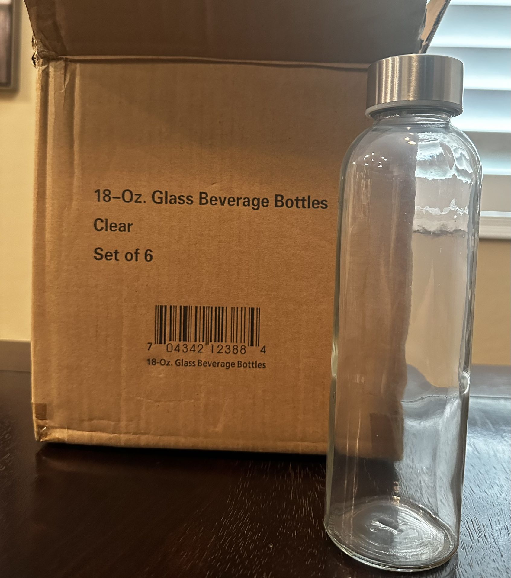 Epica 18 oz Glass Beverage Bottles, Set of 6