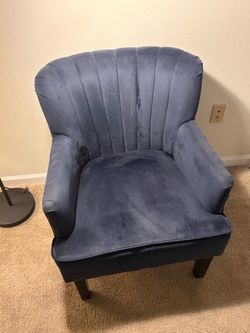 Blue Velvet Accent Chair