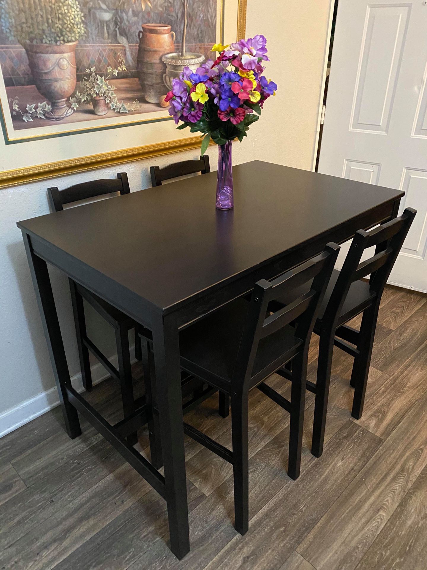 FREE DELIVERY barely used IKEA counter height dining table with 4 high chairs