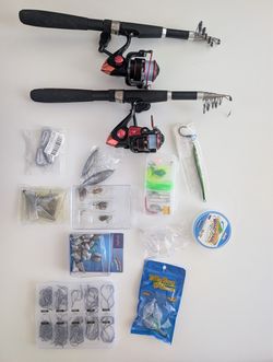 Fishing Starter Set – 2 Telescopic Rods & Reels + Tackle