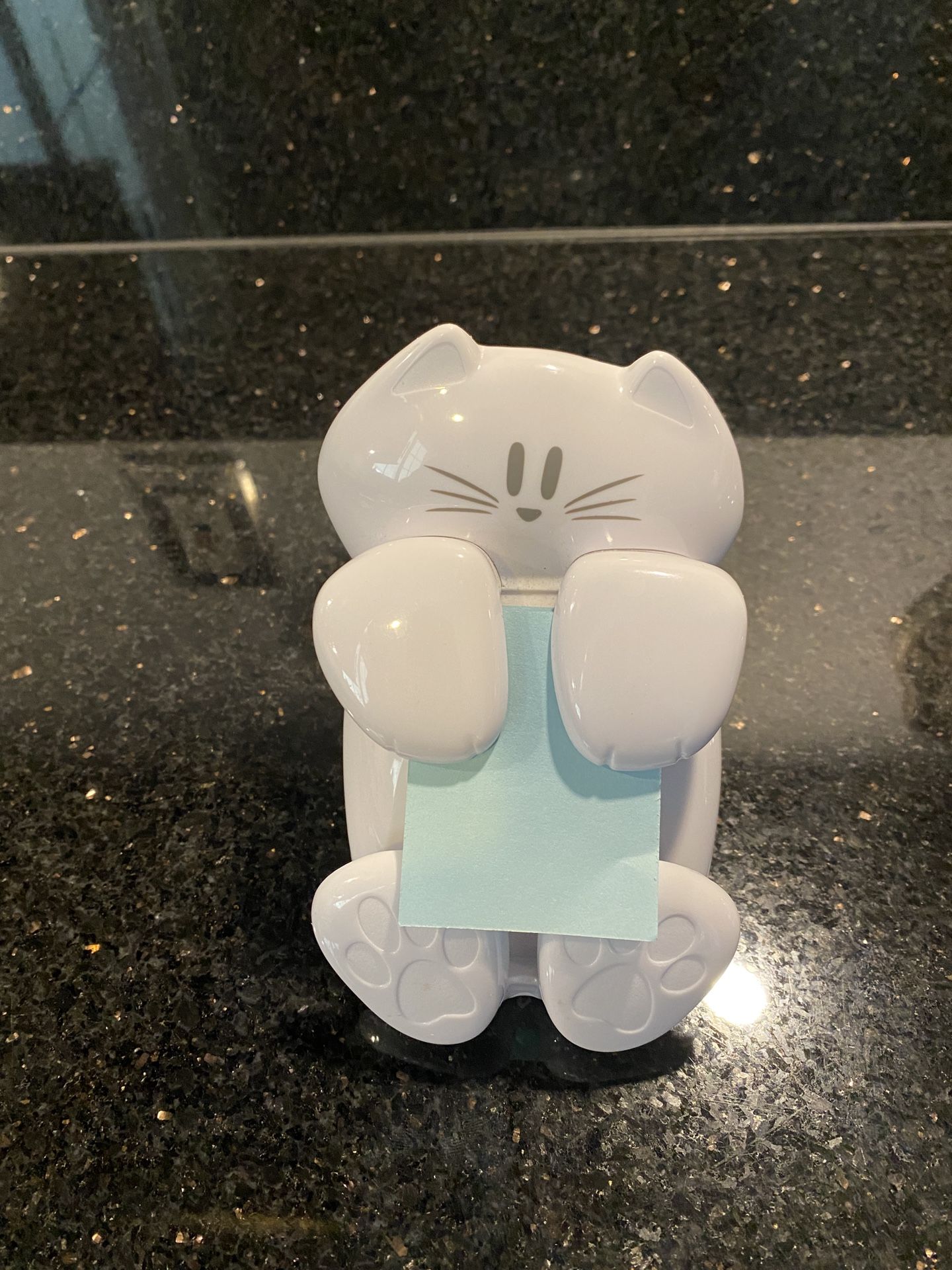 Cute Kitty Cat Post-It Note Dispenser White