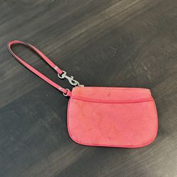 Coach Pink Wristlet - leather