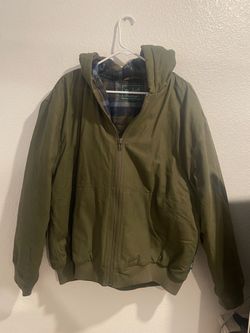 Woolrich flannel lined Jacket Full Zipper Hooded Canvas