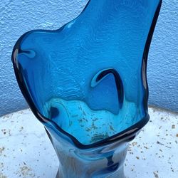 Vintage Viking Bluenique Tundra glass vase