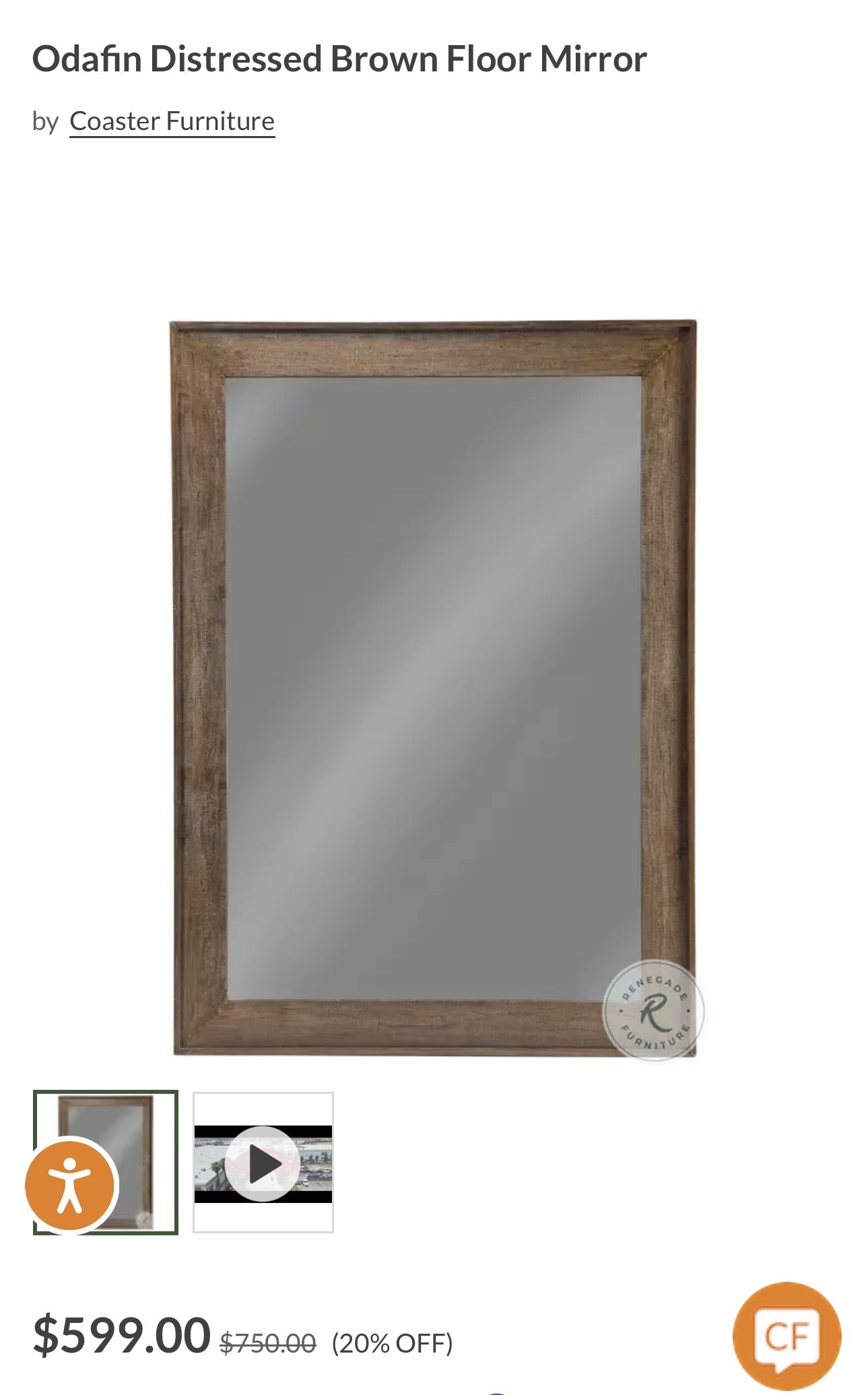 LARGE ACCENT FLOOR/ HANGING MIRROR