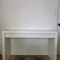 IKEA Malm Desk/Vanity with Glass Top