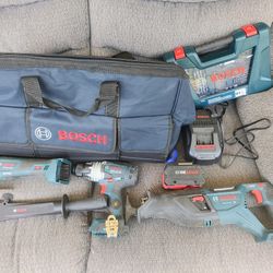 Bosch PROFACTOR hammer Drill Reciprocating Saw Oscillating Saw Drill Kit And Battery With Charger 