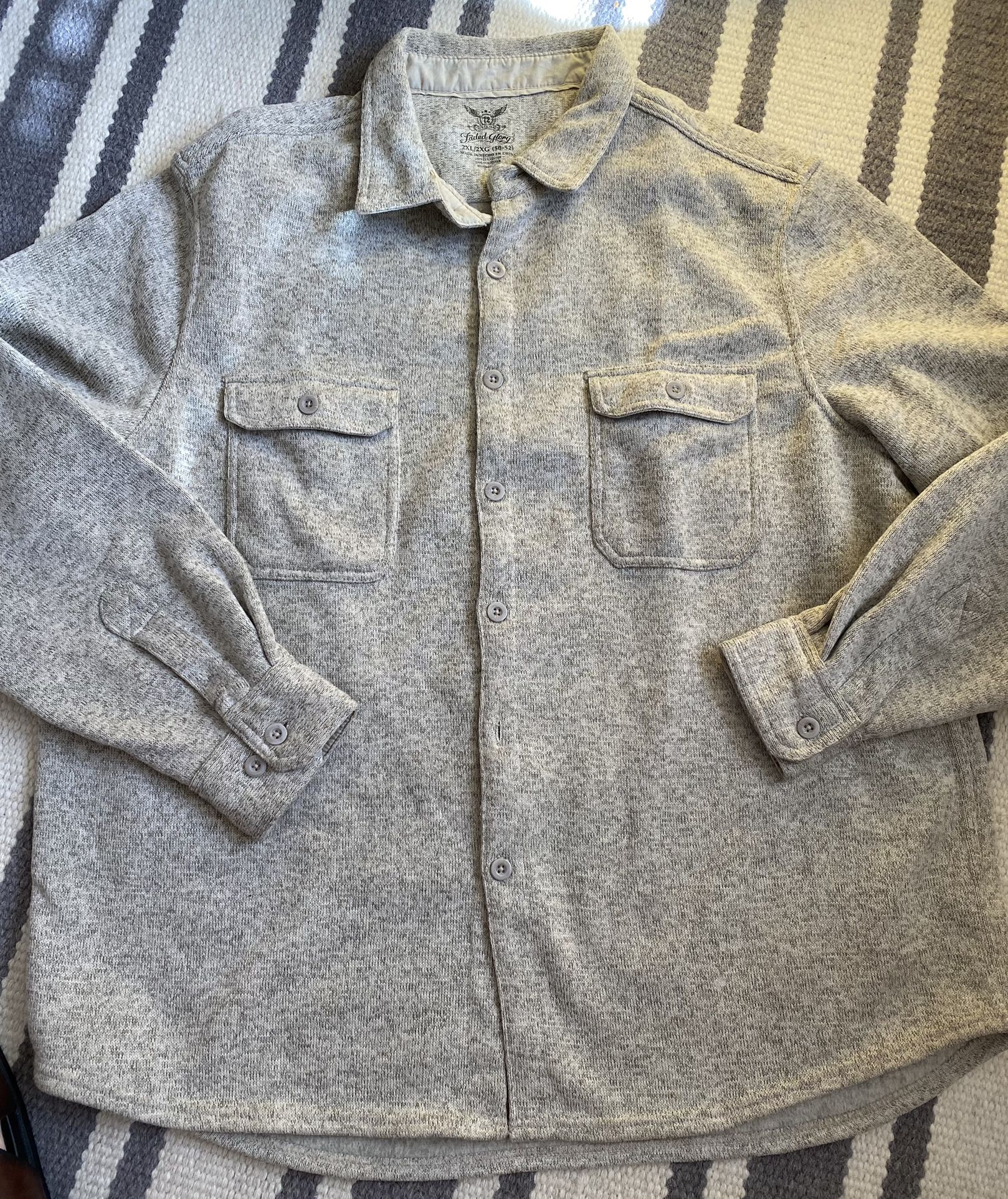 New Men’s Fleece Shirt Jacket, Size 2X