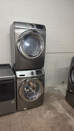 Stacked Washer Dryer Tower Samsung Stainless Steel Full Size 