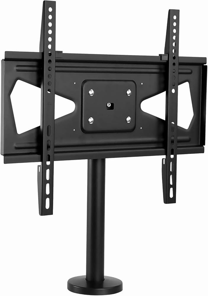 Mount-It! Bolt Down TV Stand | Heavy Duty Swivel Table Top TV Mount for Screens 32" - 55" | Desktop TV VESA Mount with Swivel | Steel, Black