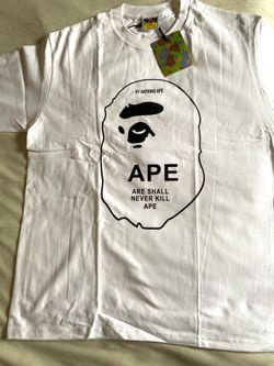 Bape tee White And Black ape head
