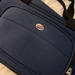 American Tourister Soft Shell Brief Case Navy Shoulder Bag.