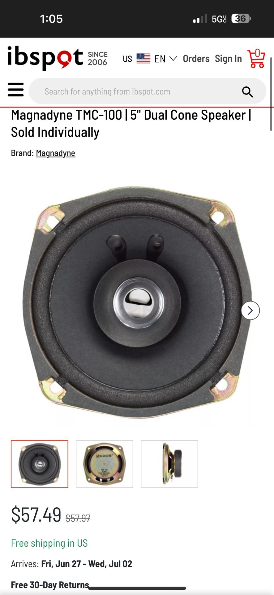 Magnadyne TMC-100 | 5" Dual Cone Speaker