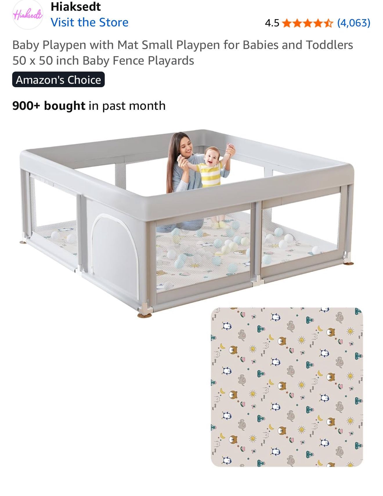 Baby Playpen with Mat Small Playpen for Babies and Toddlers 50 x 50 inch Baby Fence Playards