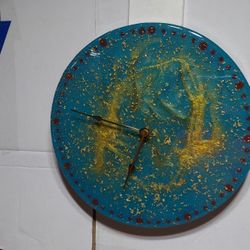Epoxy Resin Wood Clock Hand Made Echo A Mano 