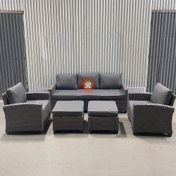 Patio Furniture / 7-Seater Outdoor Sectional Couch Set