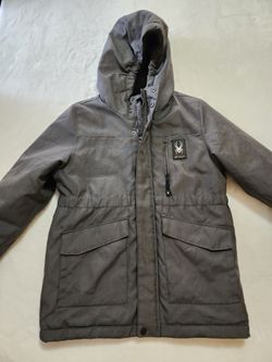 Spyder Kids Youth Medium (10/12) Heavyweight Hooded Winter Jacket - Gray