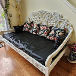Carved Wood Sofa Bed 