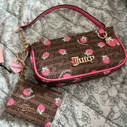 Juicy Couture strawberry purse and wallet set