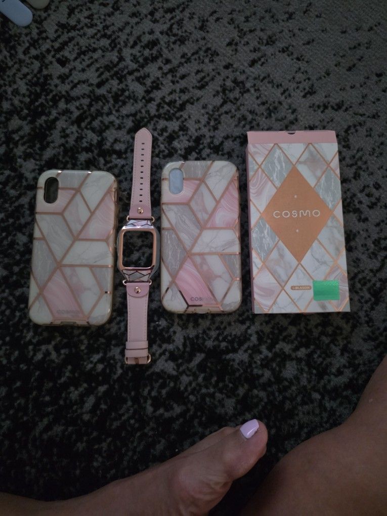 Cosmo Iphone Cases & Apple Watch Band With Protector 44mm Included 2 More Cases
