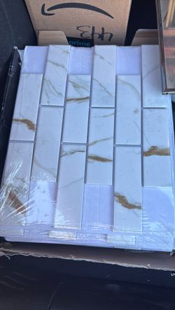 Calacatta Gold matte subway Tiles 14 Pieces