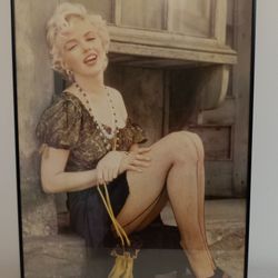 Collectible, framed, Marilyn Monroe poster.