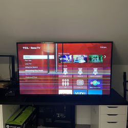 55 Inch Cracked TCL Roku Smart Tv