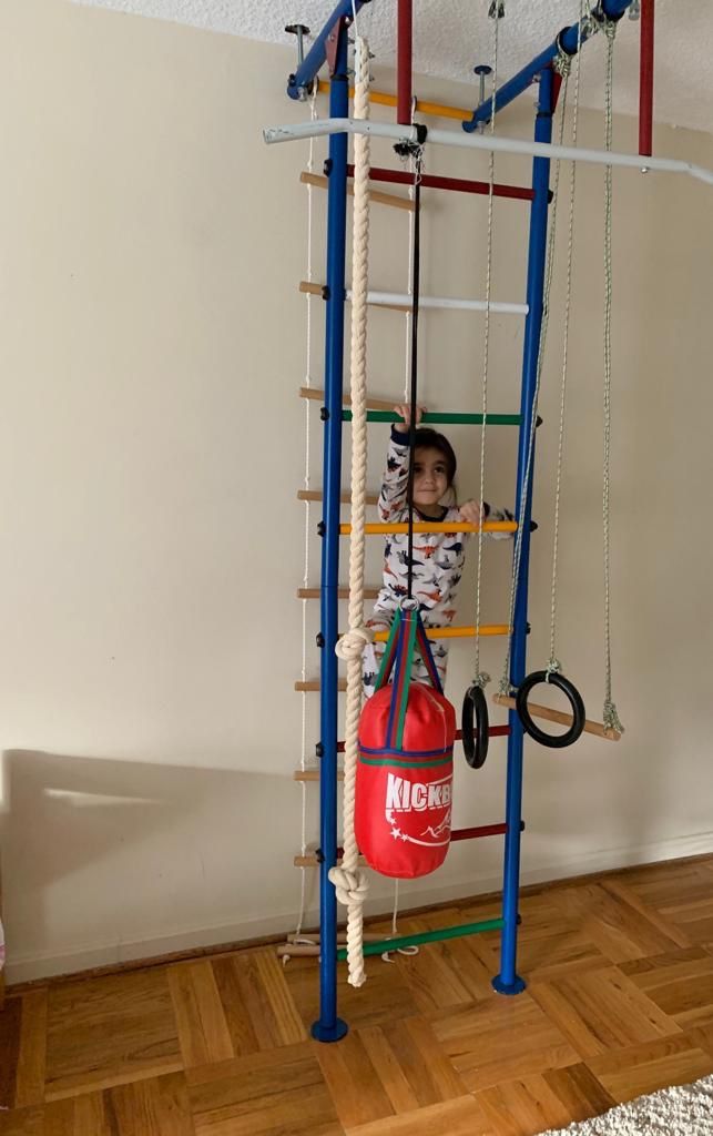 Childrens Indoor Home Gym (Swedish Wall) 6 in one