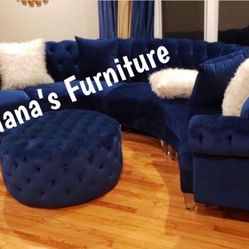 New Large Velvet sectional(black,blue,pink)