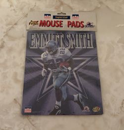 Vintage 1990s NFL Dallas Cowboys Emmitt Smith Computer Mouse Pad New SEALED
