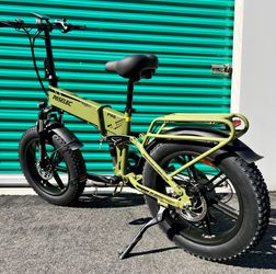 ✅ BRAND NEW - 1000 Watt Electric Folding Bike, Power regen Tech, Fat Tire, Full Suspension(Black-OR-Army Green)PX6 Pro Paselec ⚡️