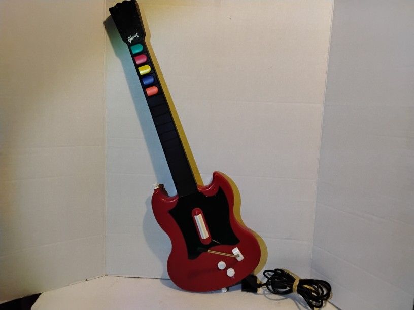 Red Octane Wired Guitar For Playstation 2 PS2 For Guitar Hero RARE