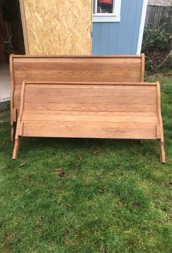 Old Solid Oak head board