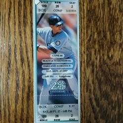 Mariners Full Game Ticket -Unused from Sat., Sept. 27, 1997