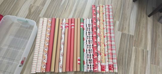 Holiday Wrapping Paper Bundle + Clear Under-Bed Storage Bin with Lid