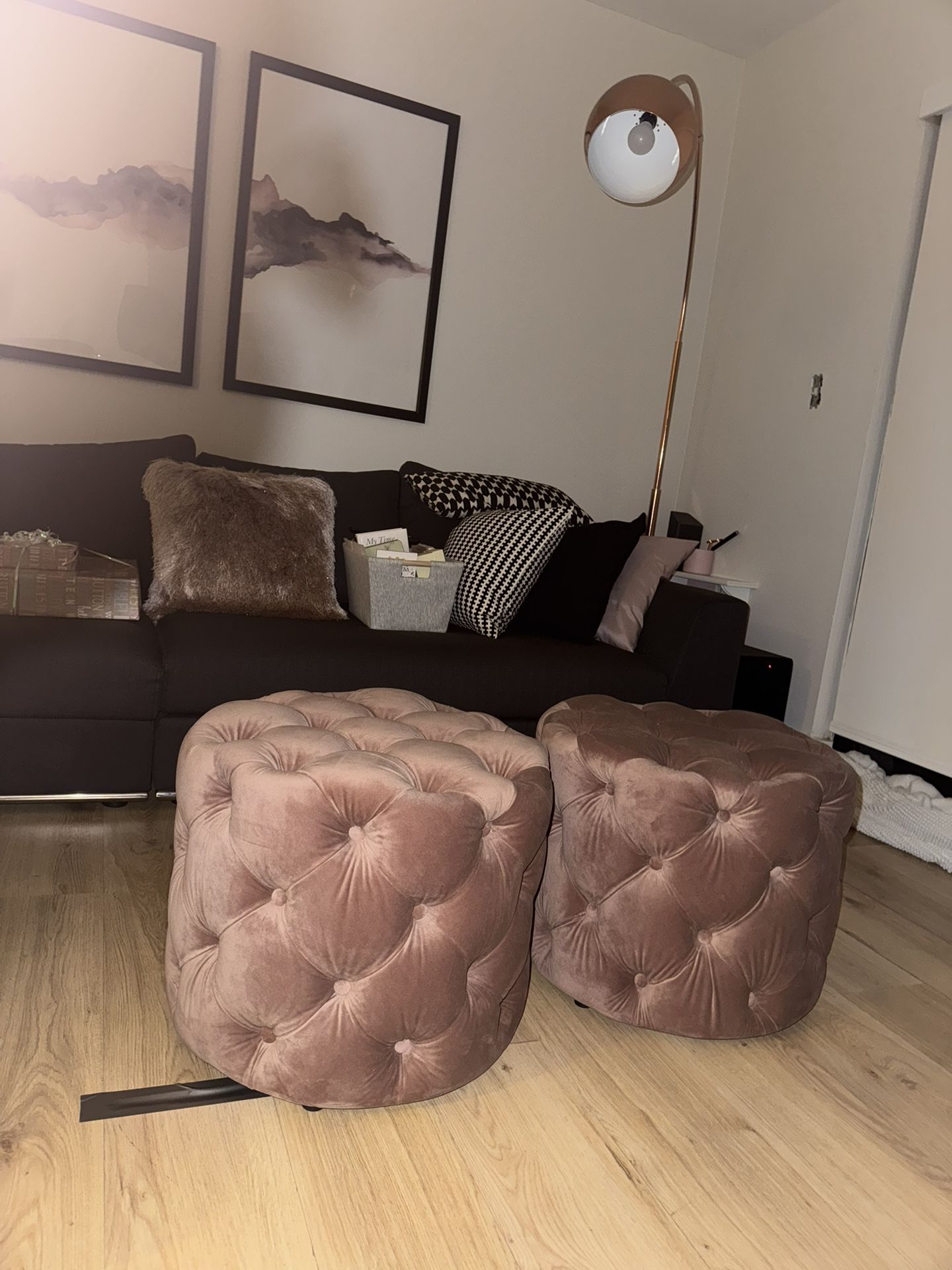 Mauve Ottomans