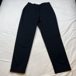 Emma James Liz Claiborne Women 12 Black Flat Front Dress Pants High Rise Stretch