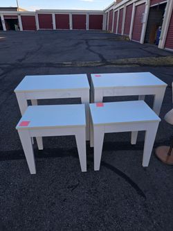 Set of 4 White Side Tables
