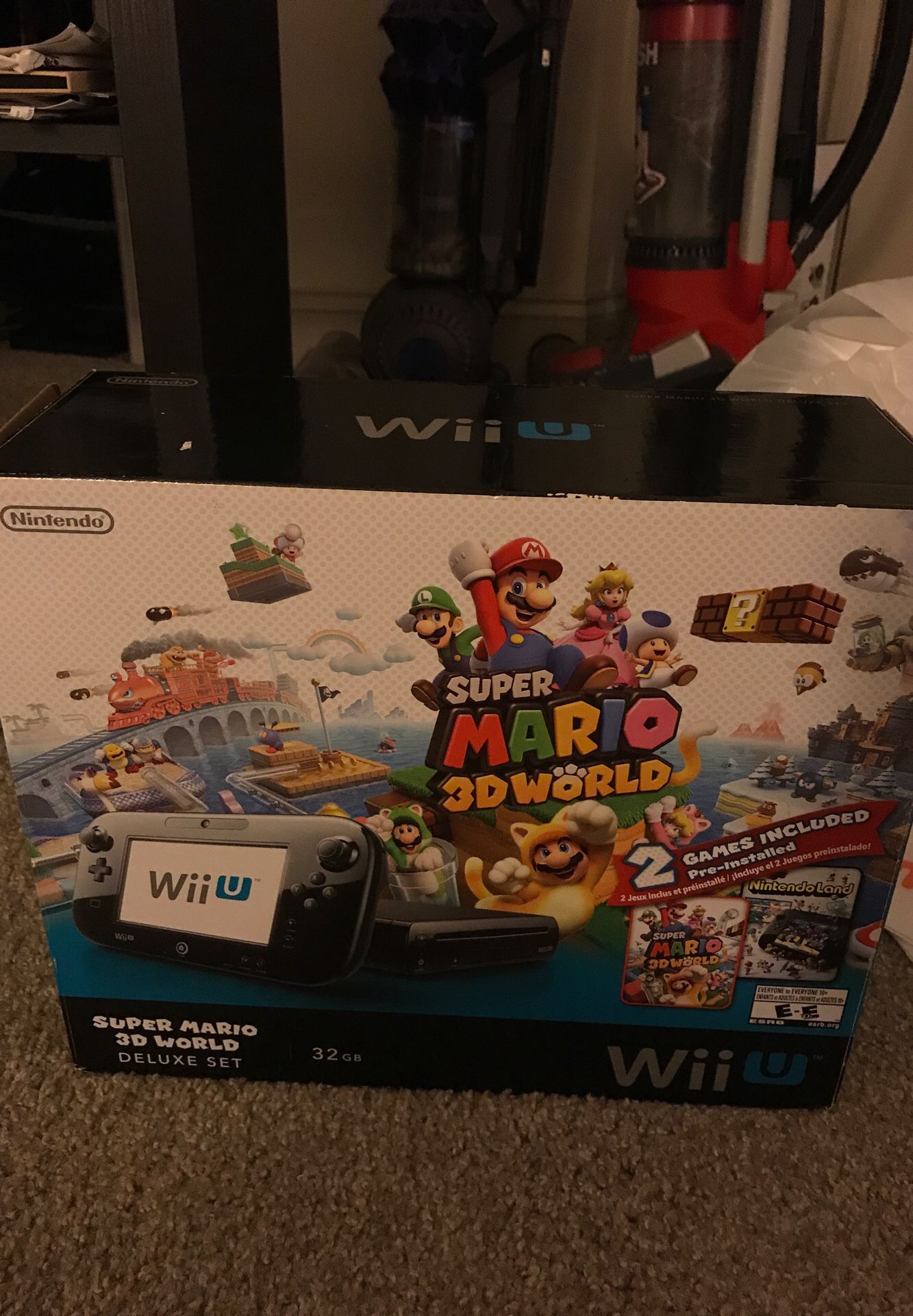Wii U 32GB. 2 games included pre installed+ super smash CD, Mario party 10 and Mario kart 8