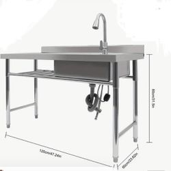 Stainless Steel Utility Prep Sink