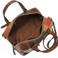 Rare Leather Patchwork Fossil Rachel Satchel