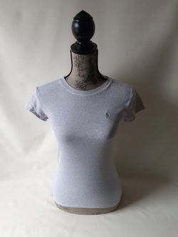 Ralph Lauren women's gray/white striped short-sleeve top size S/P