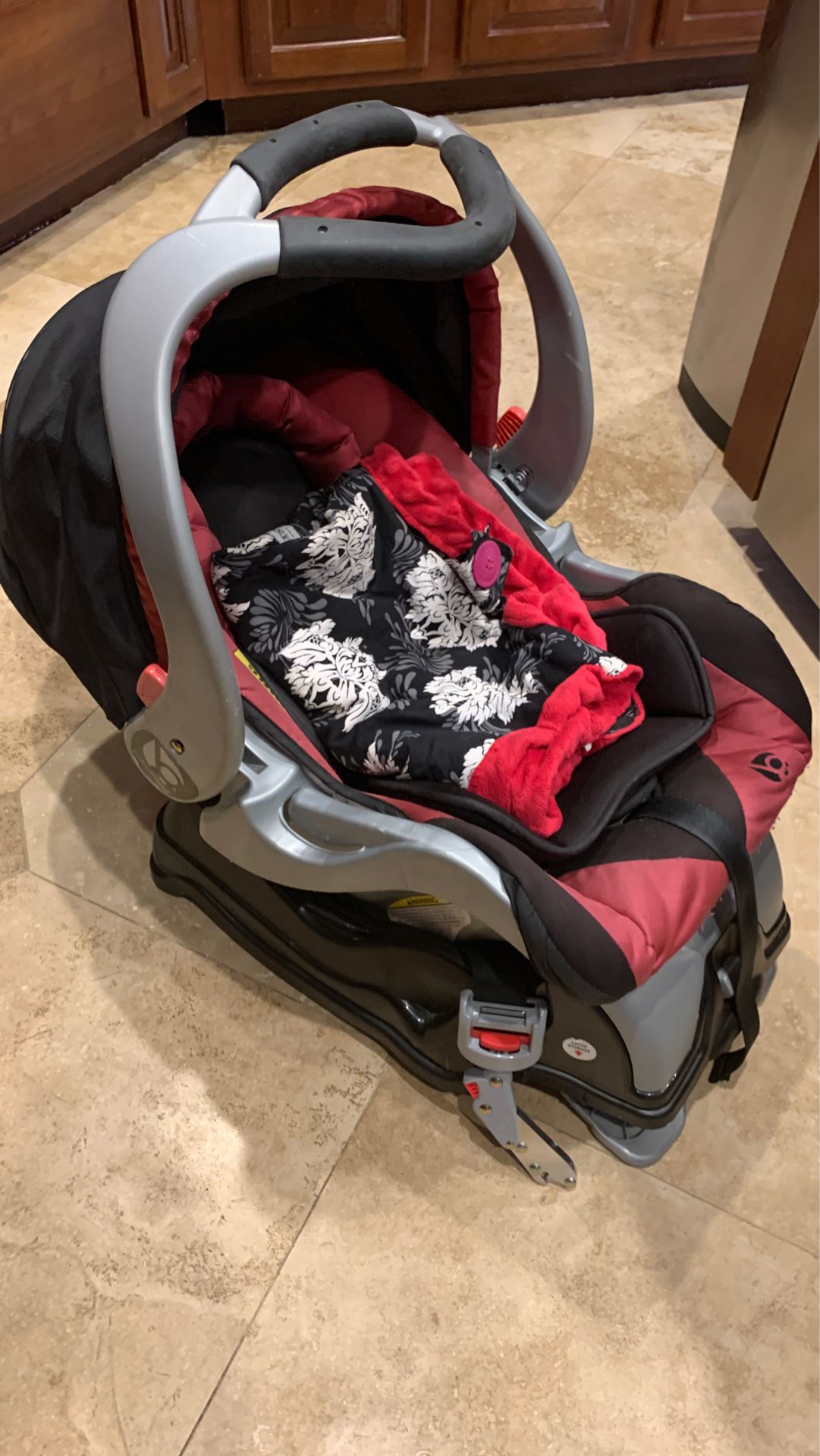 Baby trend infant car seat and double stroller. Sold together or separately. Pink in color. Will throw in the top cover for free