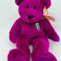 Millennium the Bear (1999) - TY Beanie Buddy~Purple~Retired