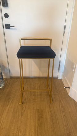 Set of 4 Gold/ Silver Metal Bar Stool