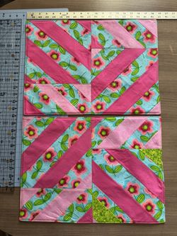 Set Of 2 Large Floral Placemats / Casserole Hot Pads