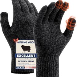 Merino Wool Gloves for Men Women (Small/Medium)