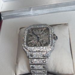 Cartier Moissanite Skeleton Watch 