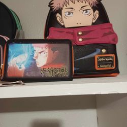 NWT Loungefly Yuji Itadori Mini Backpack & Wallet